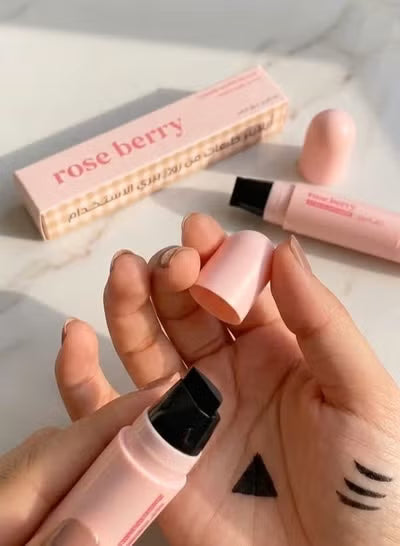Rose Berry Dual-Ended Eyeliner Stamp & Liquid Pen - Intense Black